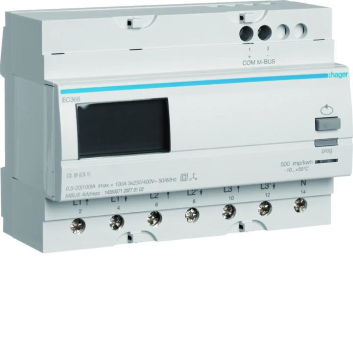 Compteur divisionnaire triphasé direct 100A M-Bus