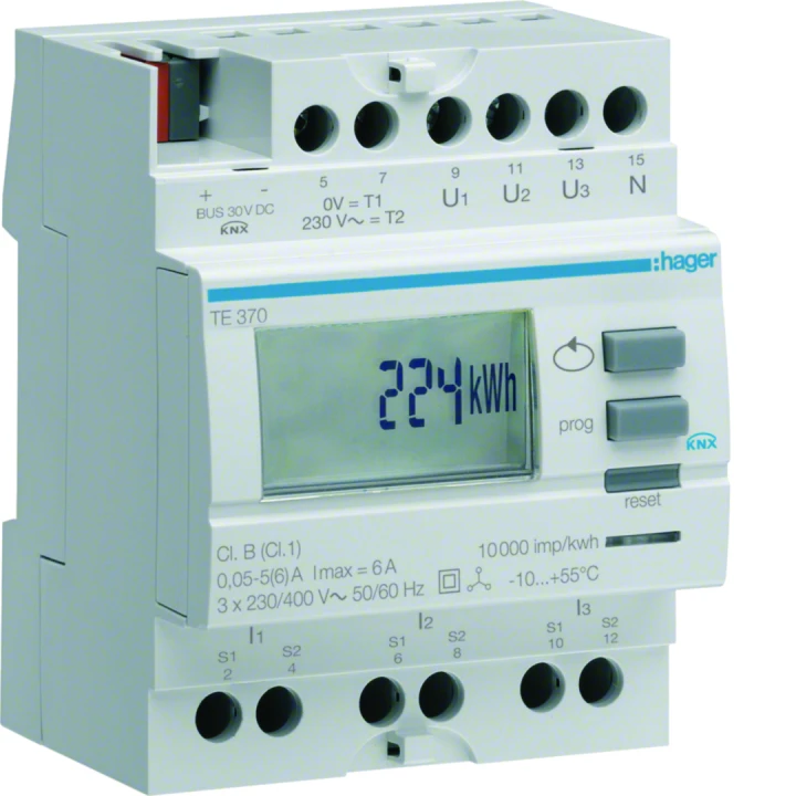 Compteur tri via transformateur d'intensité 50 à 6000/5A sortie KNX