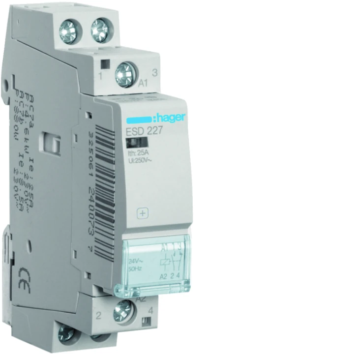 Contacteur 25A, 1F+1O, 24V 1 module