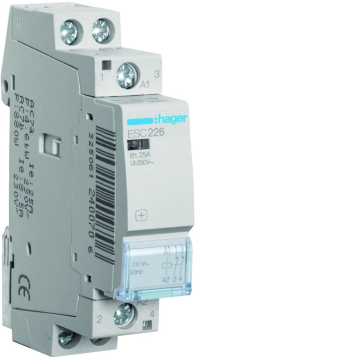 Contacteur 25A, 2O, 230V 1 module