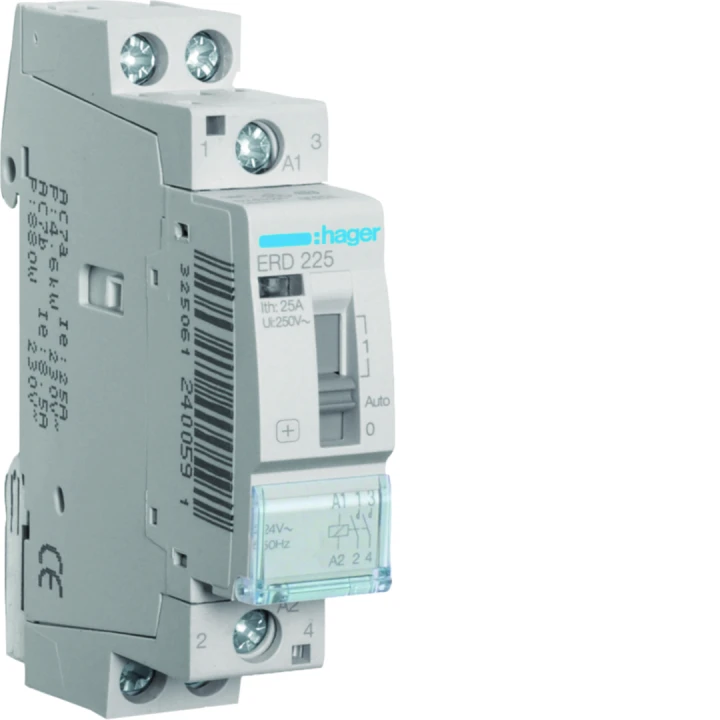 Contacteur à commande manuelle 25A, 2F, 24V 1 module