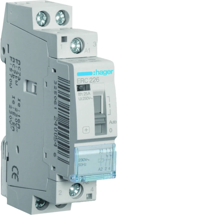 Contacteur à commande manuelle 25A, 2O, 230V 1 module