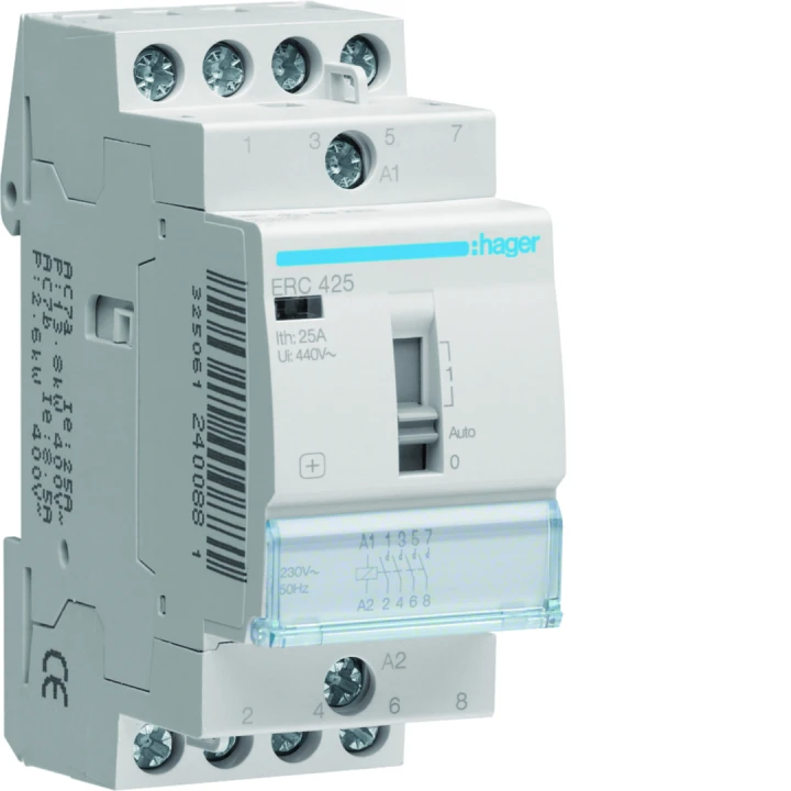 Contacteur à commande manuelle 25A, 4F, 230V
