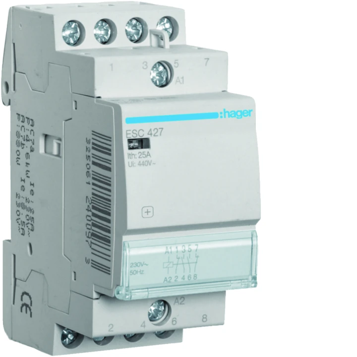 Contacteur sans commande manuelle 25A, 2F+2O, 230V