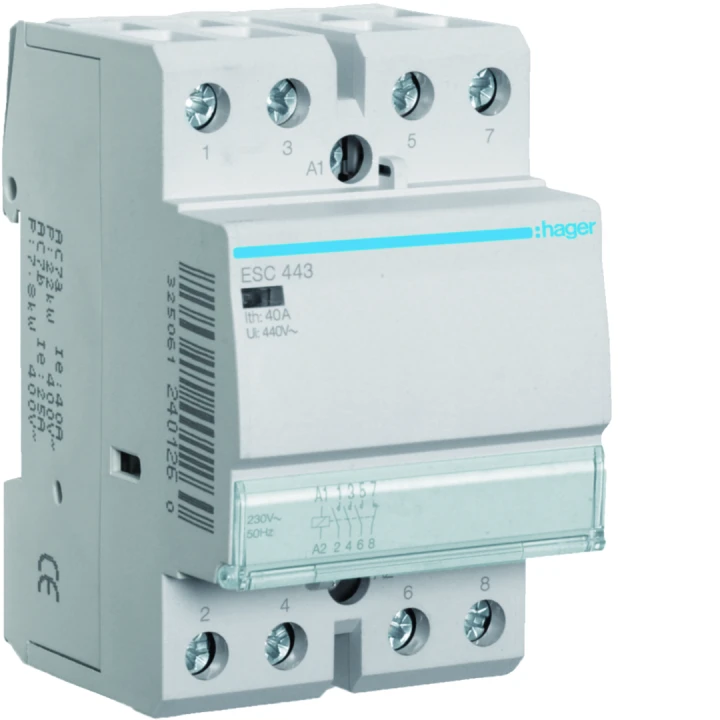 Contacteur sans commande manuelle 40A, 3F+1O, 230V