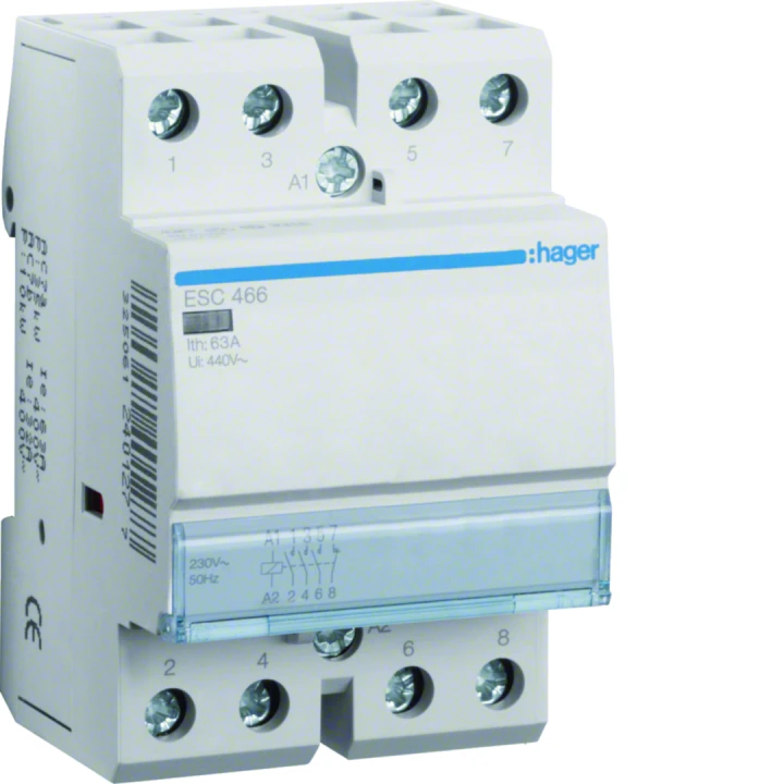 Contacteur sans commande manuelle 63A, 3F+1O, 230V