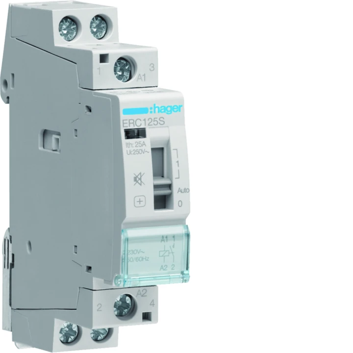 Contacteur silencieux à commande manuelle 25A, 1F, 230V 1 module
