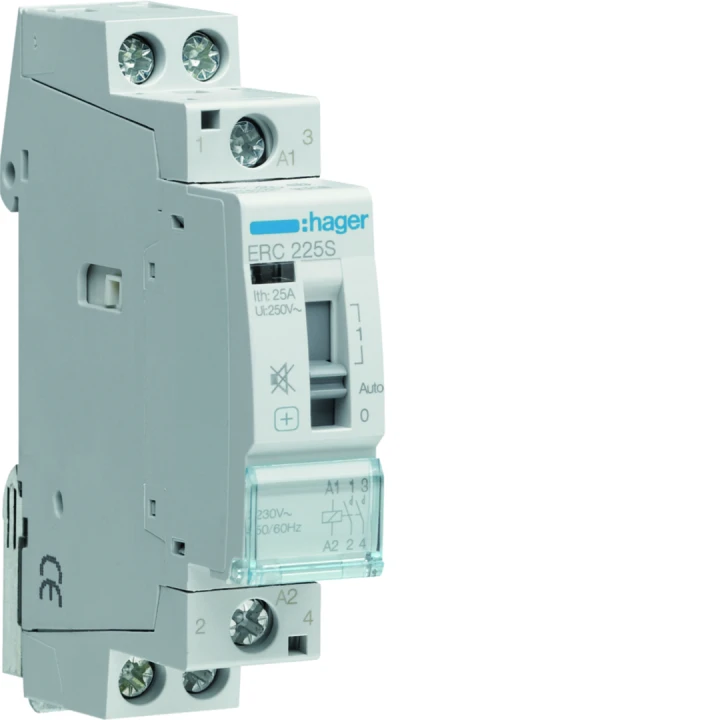 Contacteur Silencieux à commande manuelle 25A, 2F, 230V 1 module