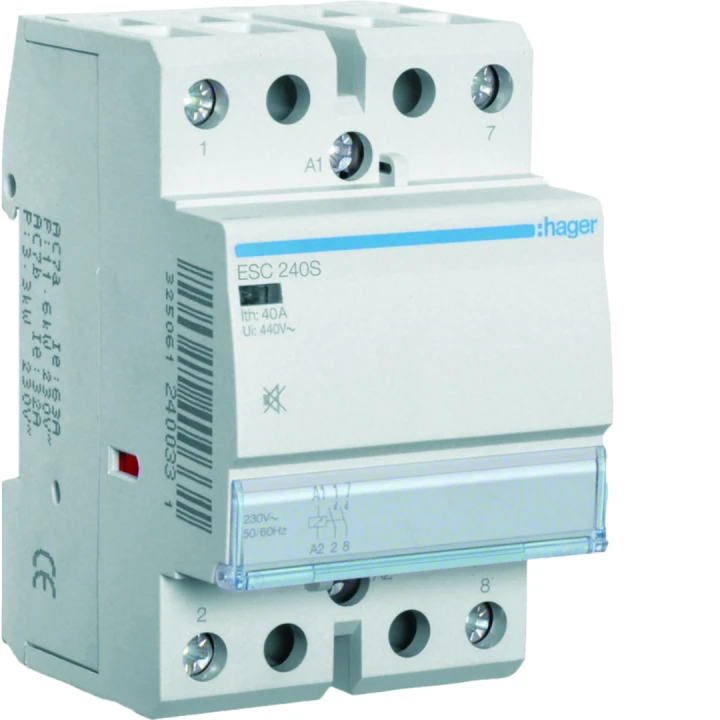 Contacteur silencieux sans commande manuelle 40A, 2F, 230V