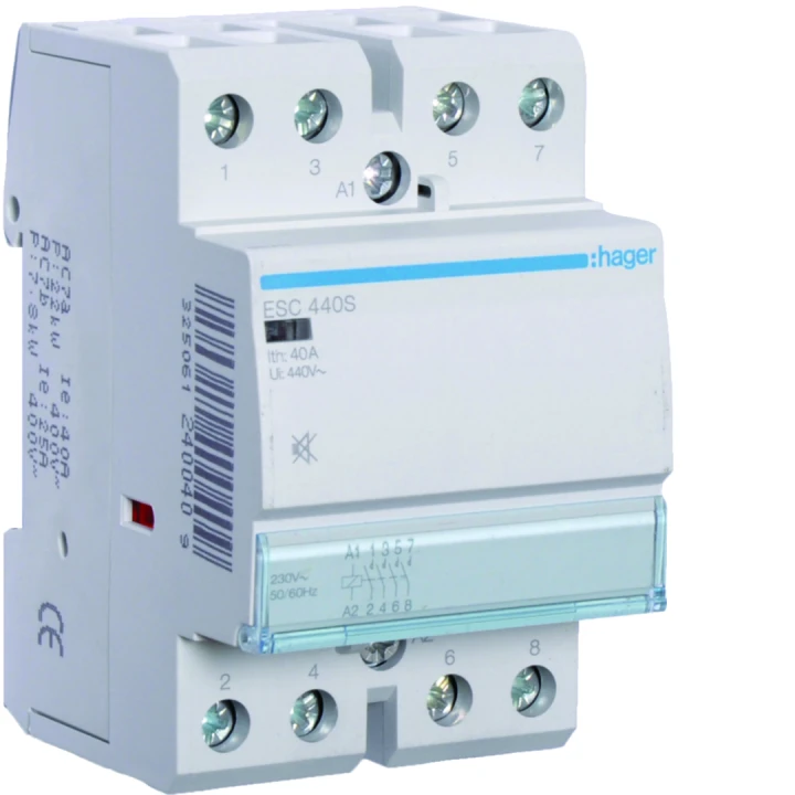 Contacteur silencieux sans commande manuelle 40A, 4F, 230V