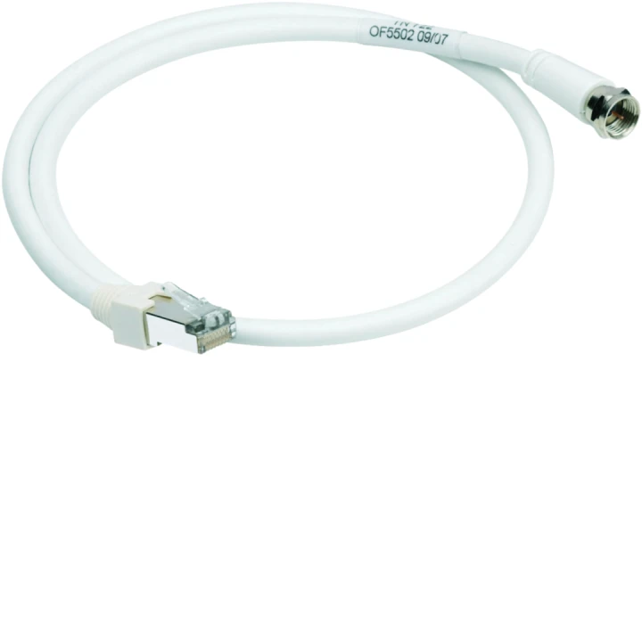 Cordon de brassage TV RJ45/fiche "F" longueur 0.60m