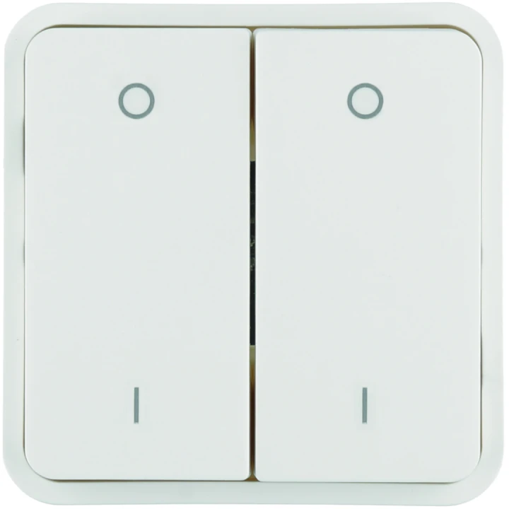 Cubyko 2 touches KNX pour 2 éclairages coloris blanc