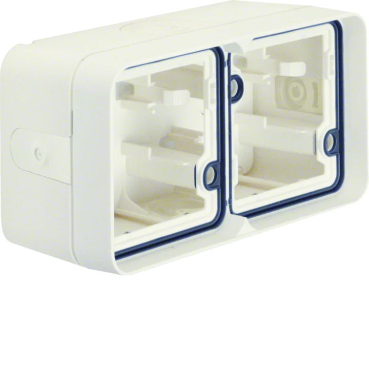 cubyko Boîte double horizontale vide avec 4 entrées associable blanc IP55
