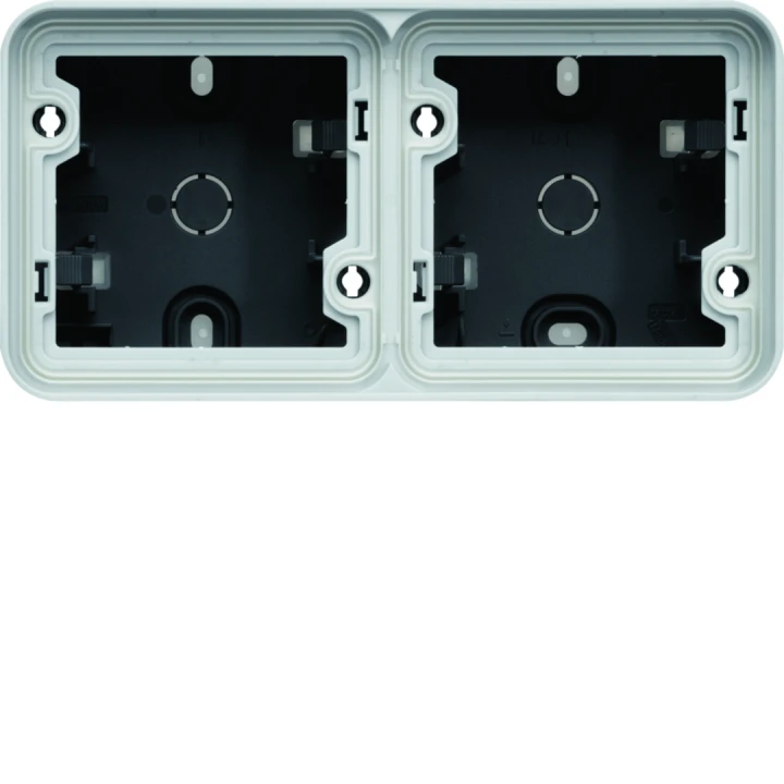 cubyko Boîte double horizontale vide avec 4 entrées associable gris IP55