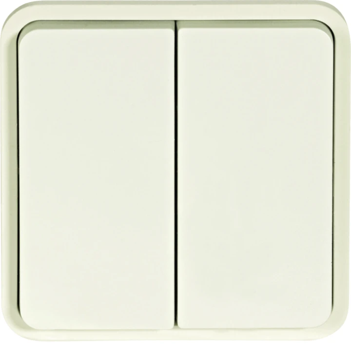 cubyko Double poussoir 1O/1F associable blanc IP55