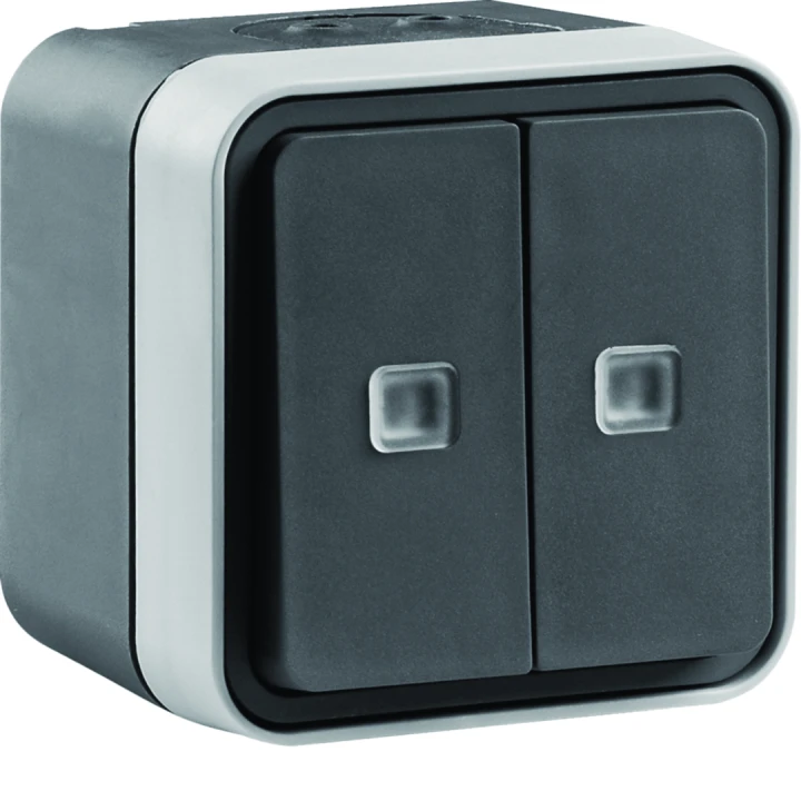 cubyko double va-et-vient lumineux saillie gris