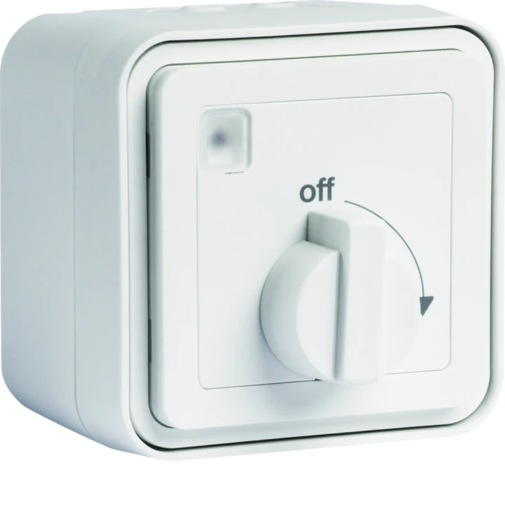 cubyko Minuterie bouton rotatif saillie blanc IP55