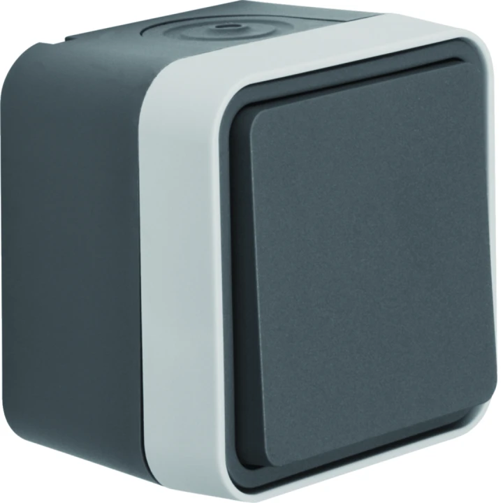 cubyko Poussoir 1O/1F saillie gris IP55
