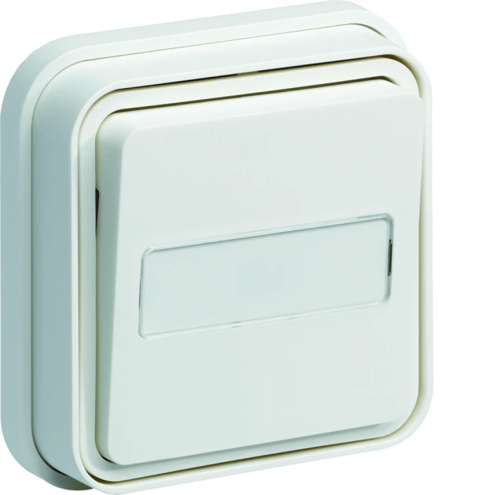 cubyko Poussoir porte-étiquette 1F encastré à griffes blanc IP55