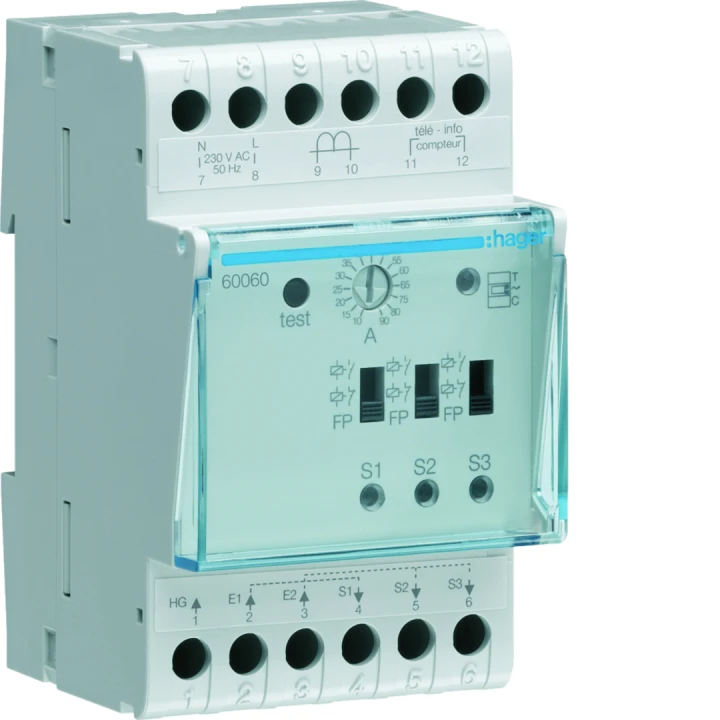 Delesteur universel pour chauffage électrique 3 voies tournantes 3 entrées 230V