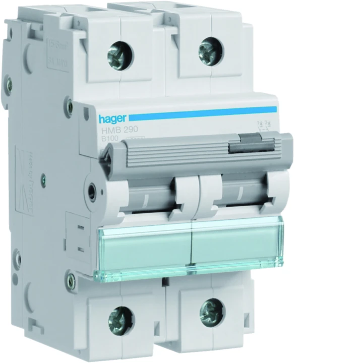 Disjoncteur 100A 2P 15kA Courbe B 3modules