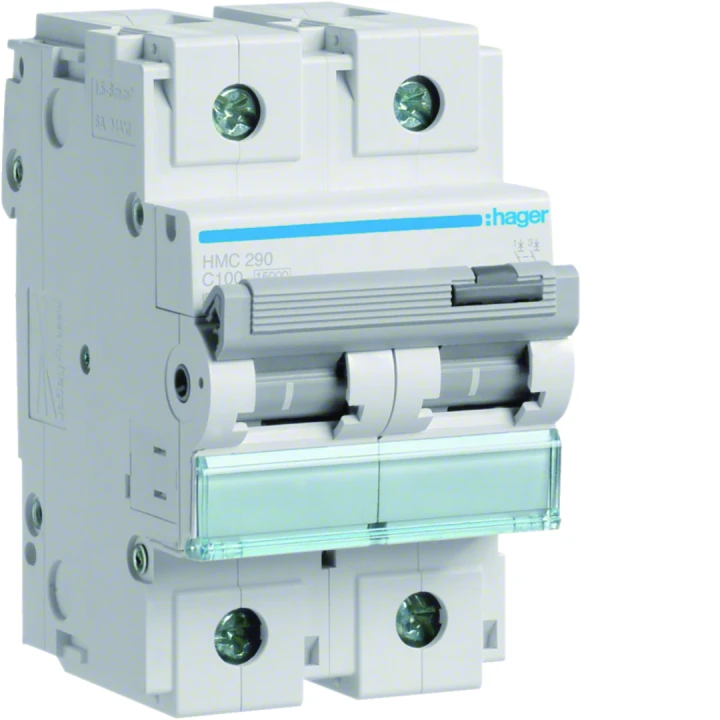 Disjoncteur 100A 2P 15kA Courbe C 3modules