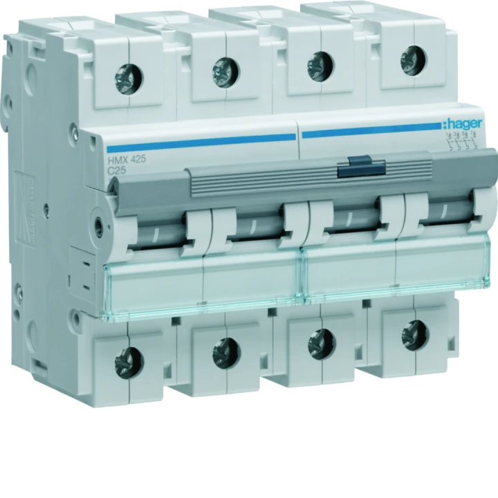 Disjoncteur 25A 4P 50kA Courbe C 6modules