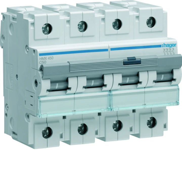 Disjoncteur 50A 4P 50kA Courbe C 6modules
