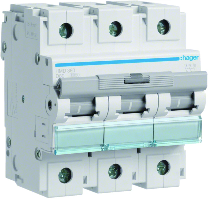 Disjoncteur 80A 3P 15kA Courbe D 4,5modules