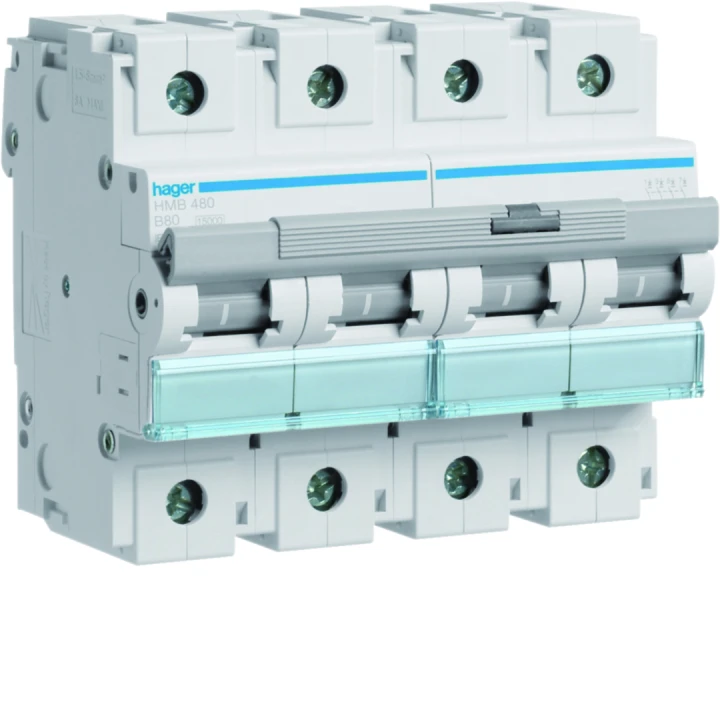 Disjoncteur 80A 4P 15kA Courbe B 6modules