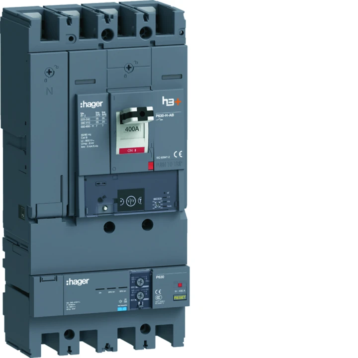 Disjoncteur Boitier Moulé + diff h3+ P630 ENERGY AB 4P4D  In400A Icu25kA à plage