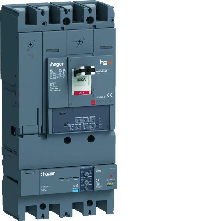 Disjoncteur Boitier Moulé + diff h3+ P630 LSI AB 4P4D  In400A Icu25kA à plage