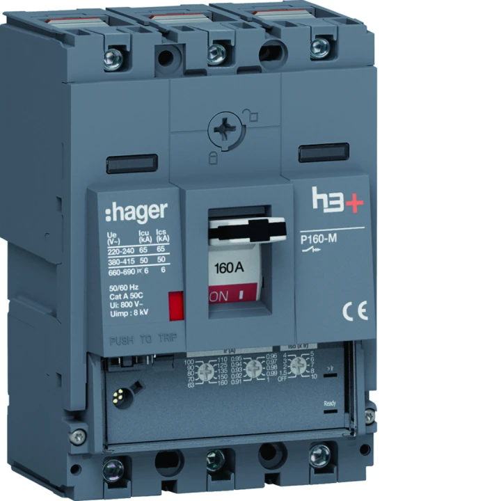 Disjoncteur Boitier Moulé h3+ P160 LSNI 3P In160A Icu50kA à cage