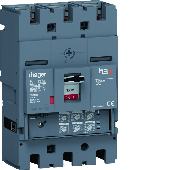 Disjoncteur Boitier Moulé h3+ P250 LSI 3P In160A Icu50kA à plage