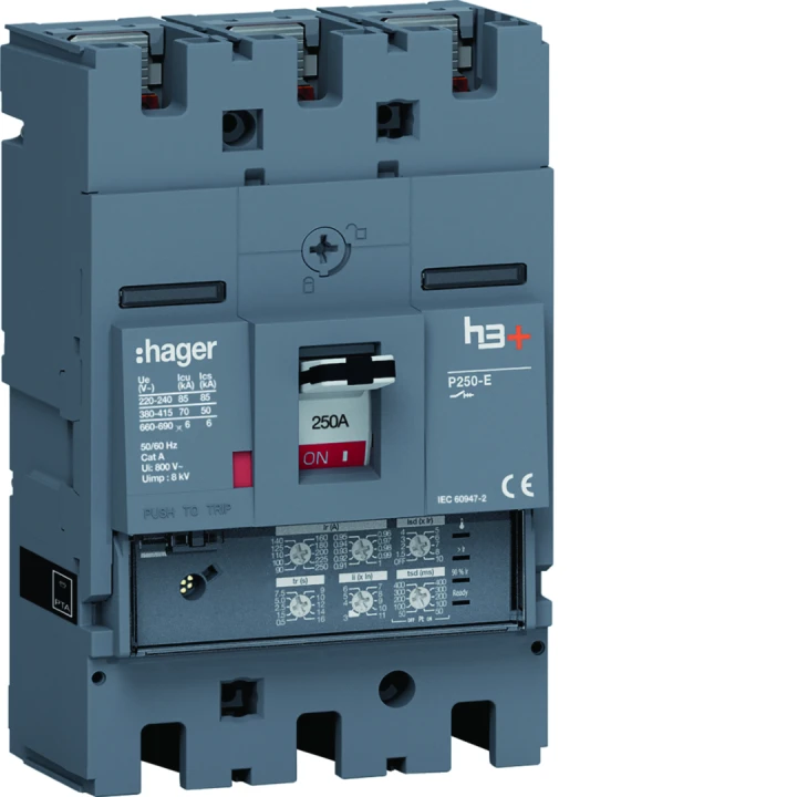 Disjoncteur Boitier Moulé h3+ P250 LSI 3P In250A Icu70kA à plage