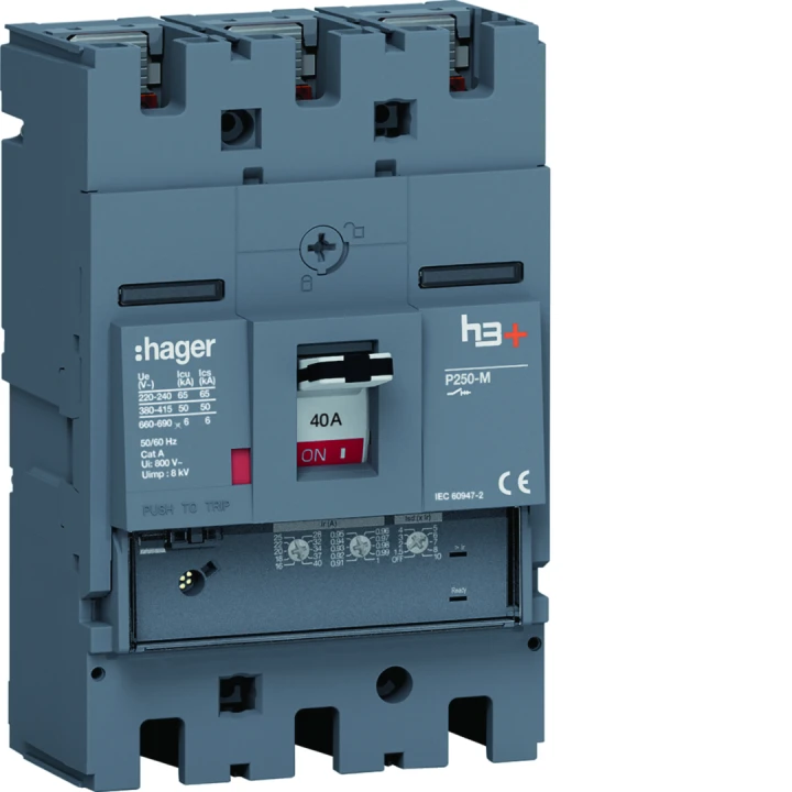 Disjoncteur Boitier Moulé h3+ P250 LSNI 3P In40A Icu50kA à plage