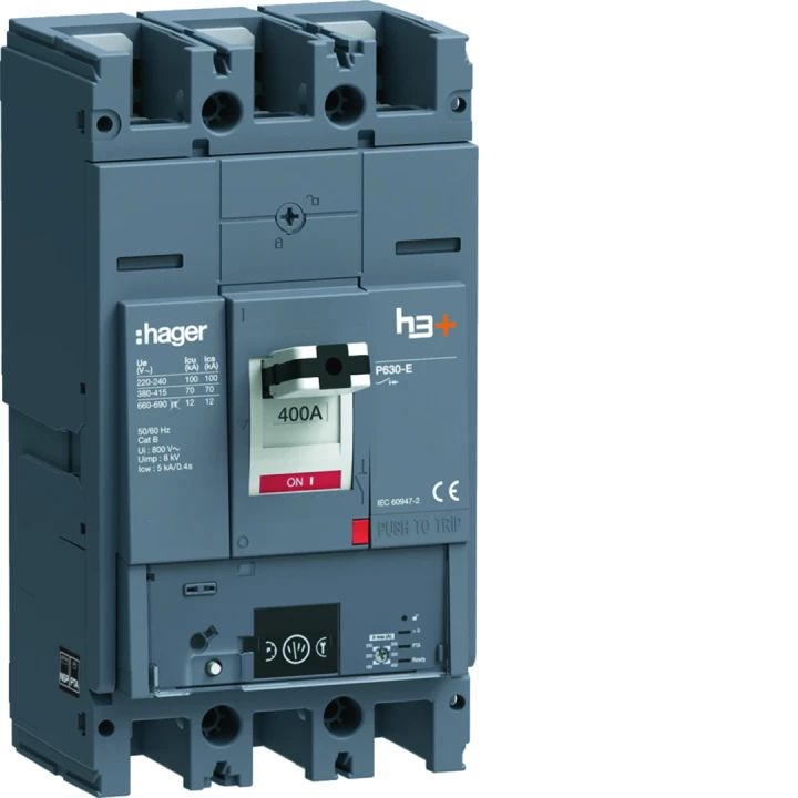 Disjoncteur Boitier Moulé h3+ P630 ENERGY 3P3D  In400A Icu70kA à plage