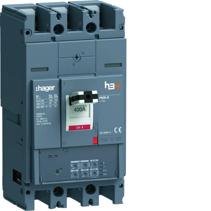 Disjoncteur Boitier Moulé h3+ P630 LSI 3P In400A Icu70kA à plage