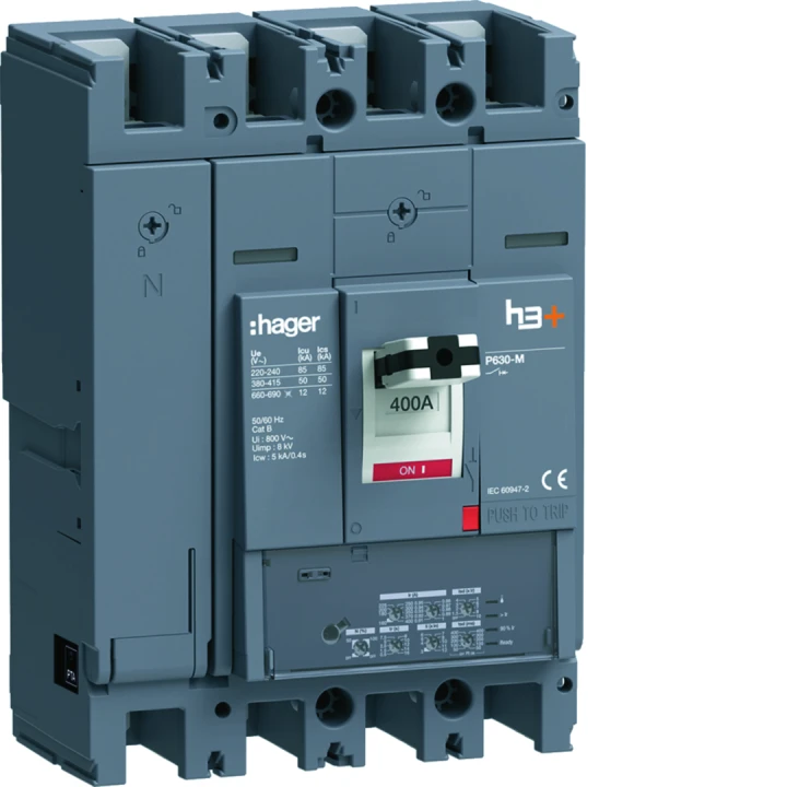Disjoncteur Boitier Moulé h3+ P630 LSI 4P In400A Icu50kA à plage