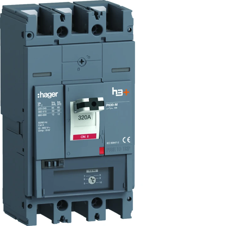 Disjoncteur Boitier Moulé h3+ P630 MAG (ICB) 3P3D  In320A Icu50kA à plage