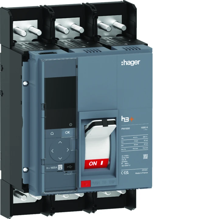 Disjoncteur boitier moulé h3+ PW1600 Energy 3 Poles 1600A 70kA