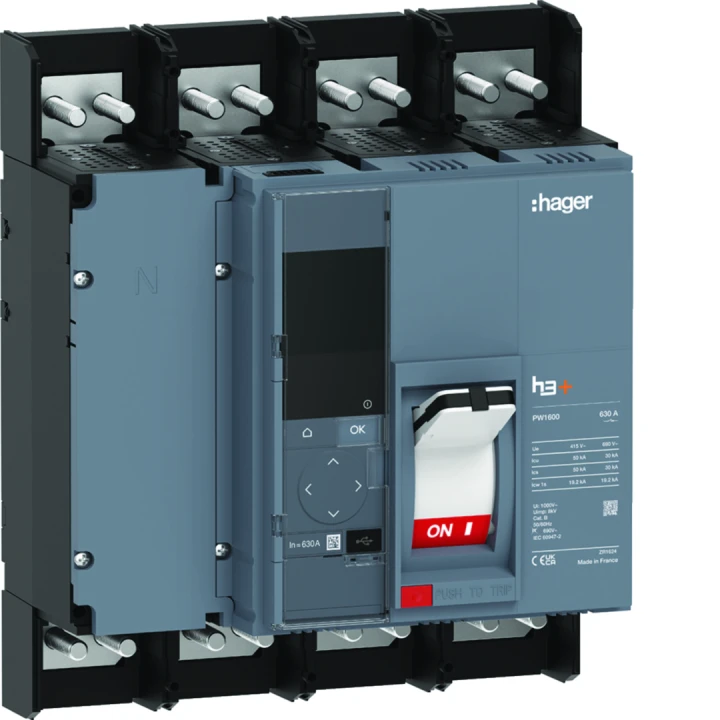 Disjoncteur boitier moulé h3+ PW1600 Energy 4 Poles 630A 50kA