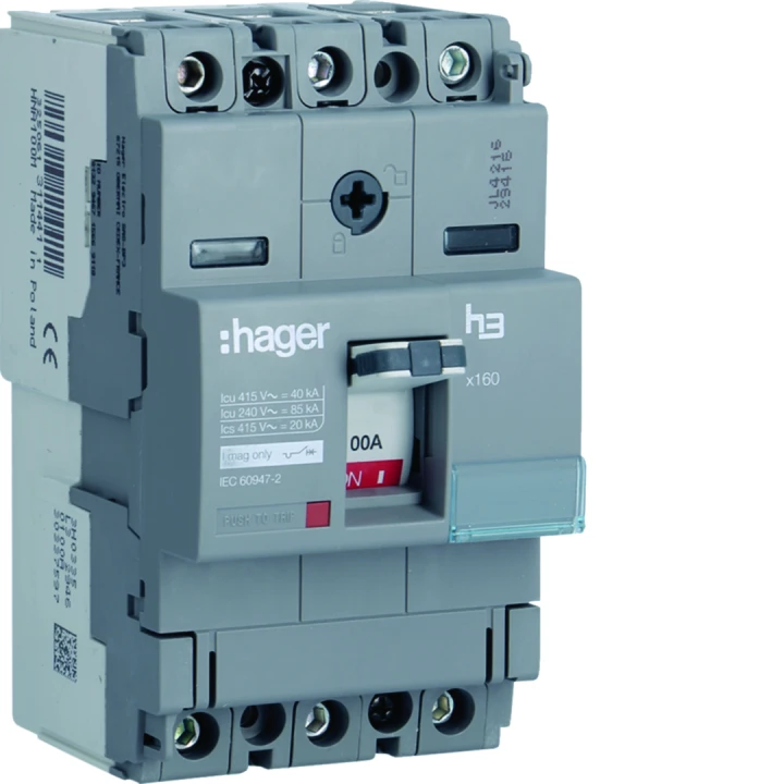 Disjoncteur Boitier Moulé h3 x160 MAG (ICB) 3P3D  In100A Icu40kA à cage