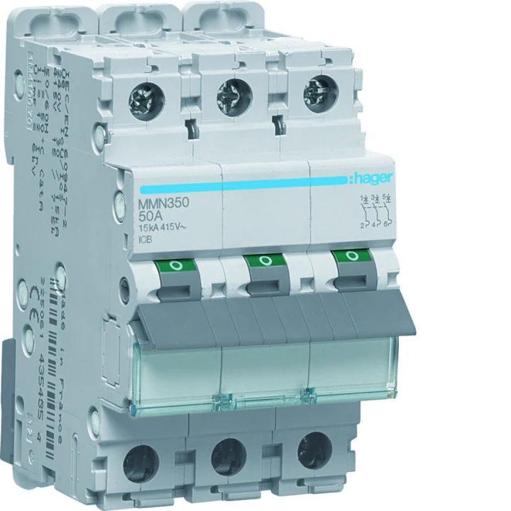 Disjoncteur magnétique 3P 15kA 50A 400V access. indicateur IEC 947-2