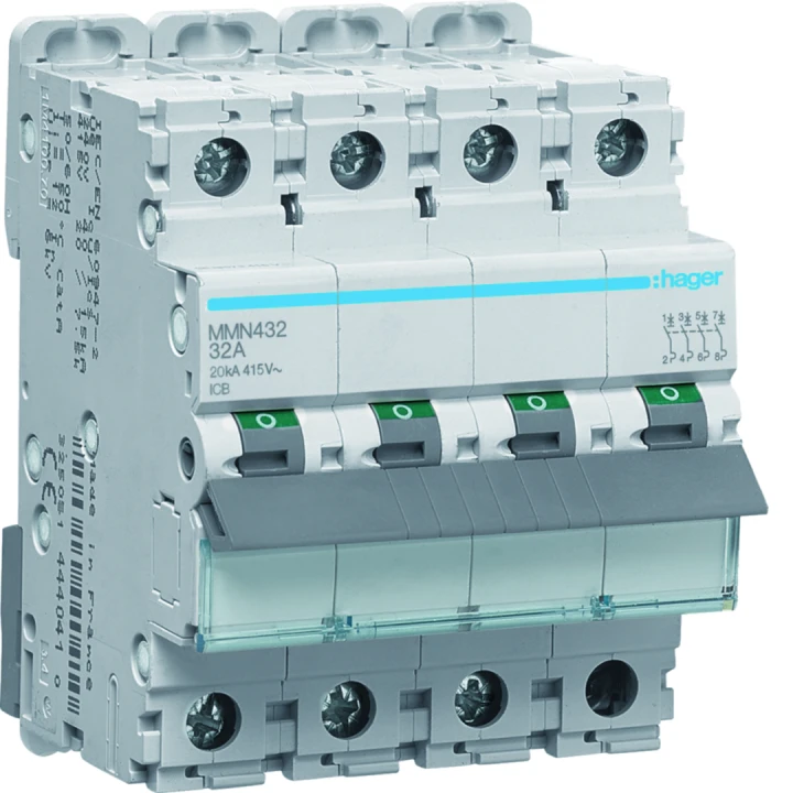 Disjoncteur magnétique 4P 20kA 32A 400V access. indicateur IEC 947-2