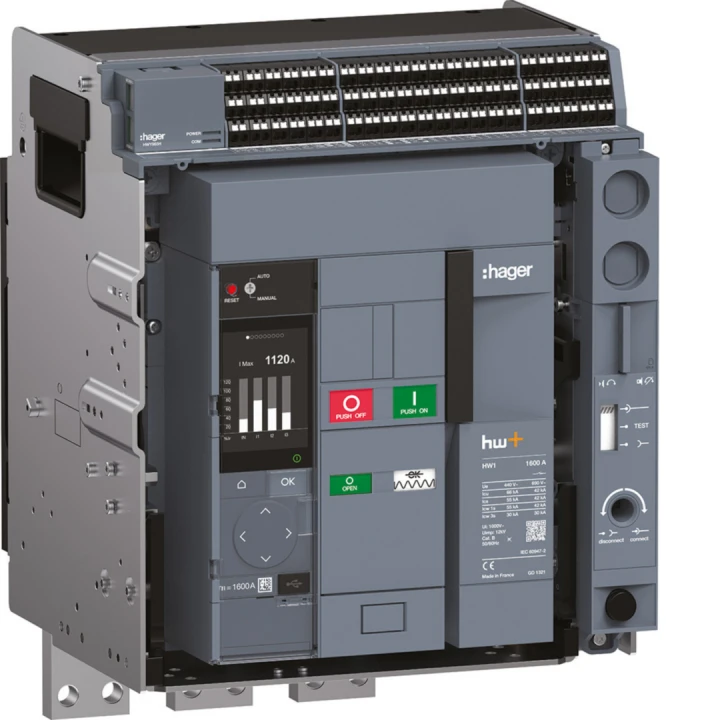 Disjoncteur Ouvert complet HW1 66kA 1600A 3P Débrochable pour TU sentinel Energy