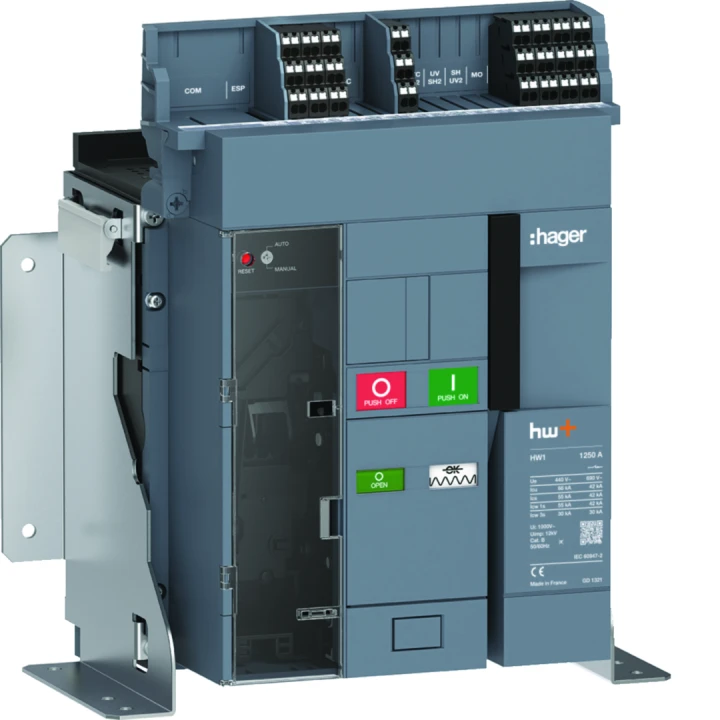 Disjoncteur Ouvert HW1 66kA 1250A 3P Fixe pour TU sentinel