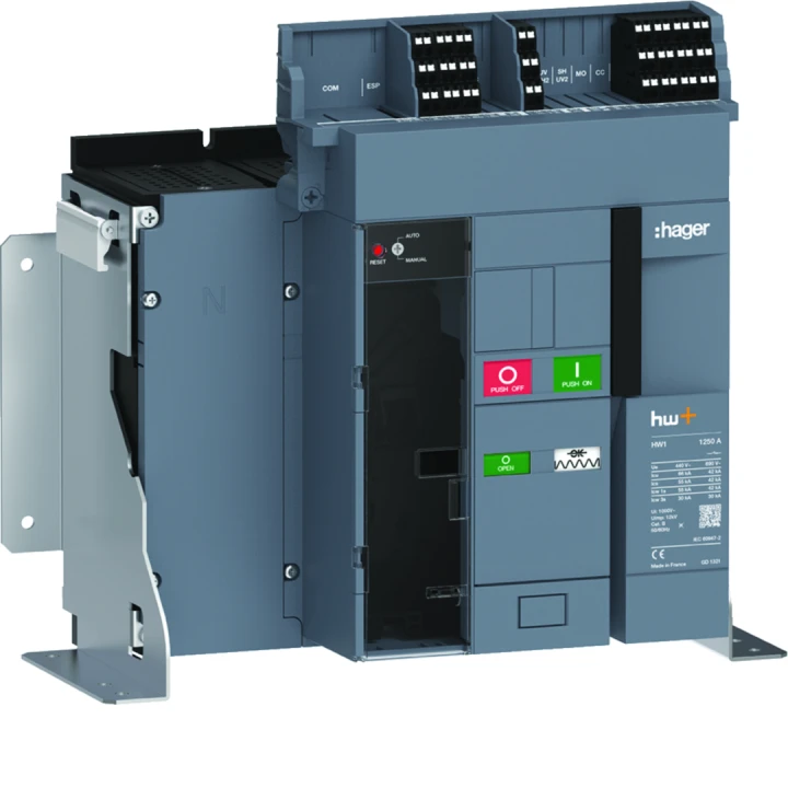 Disjoncteur Ouvert HW1 66kA 1250A 4P Fixe pour TU sentinel Energy