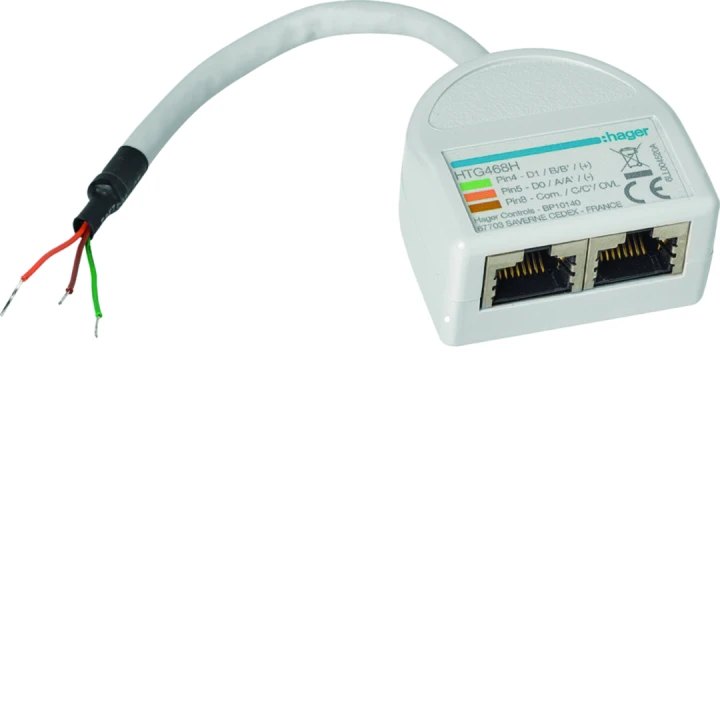 Eclateur de port 2 fils vers 2 RJ45 pour port Modbus RS485 agardio