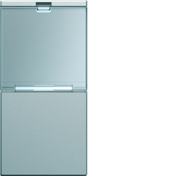Enjoliveur Gallery interrupteur avec porte étiquette 1 module , finition Titane
